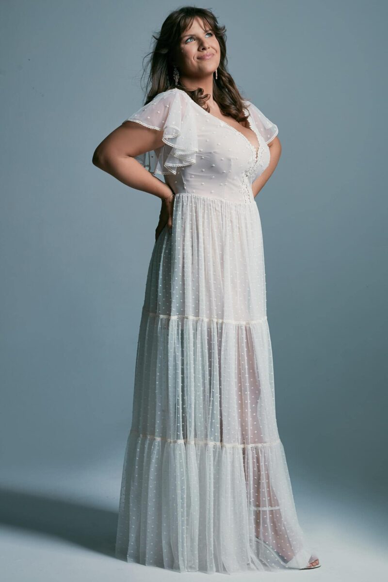 Romantyczna suknia ślubna plus size