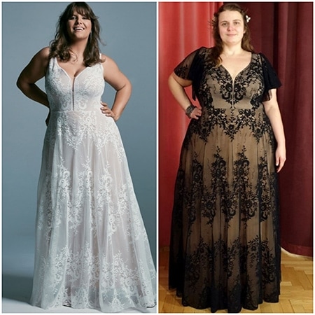 ten sam krój sukni ślubnej uszyty w innej koronki