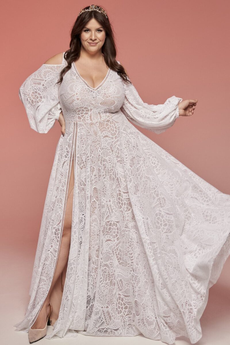 Suknia ślubna plus size o klasycznym kroju - Santorini 13