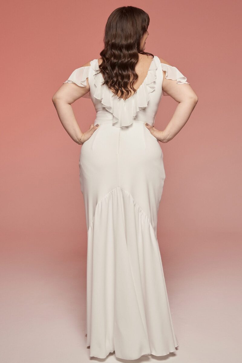 Gładka suknia ślubna plus size - rybka syrenka Odessa 4