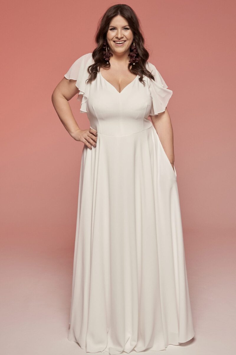 Suknia ślubna plus size biała z odkrytymi plecami Odessa 7