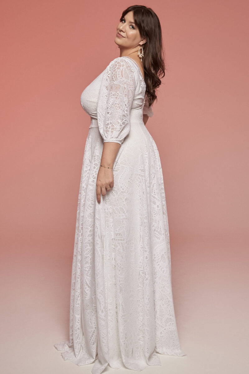 Suknia ślubna plus size z rękawem do łokcia Santorini 9