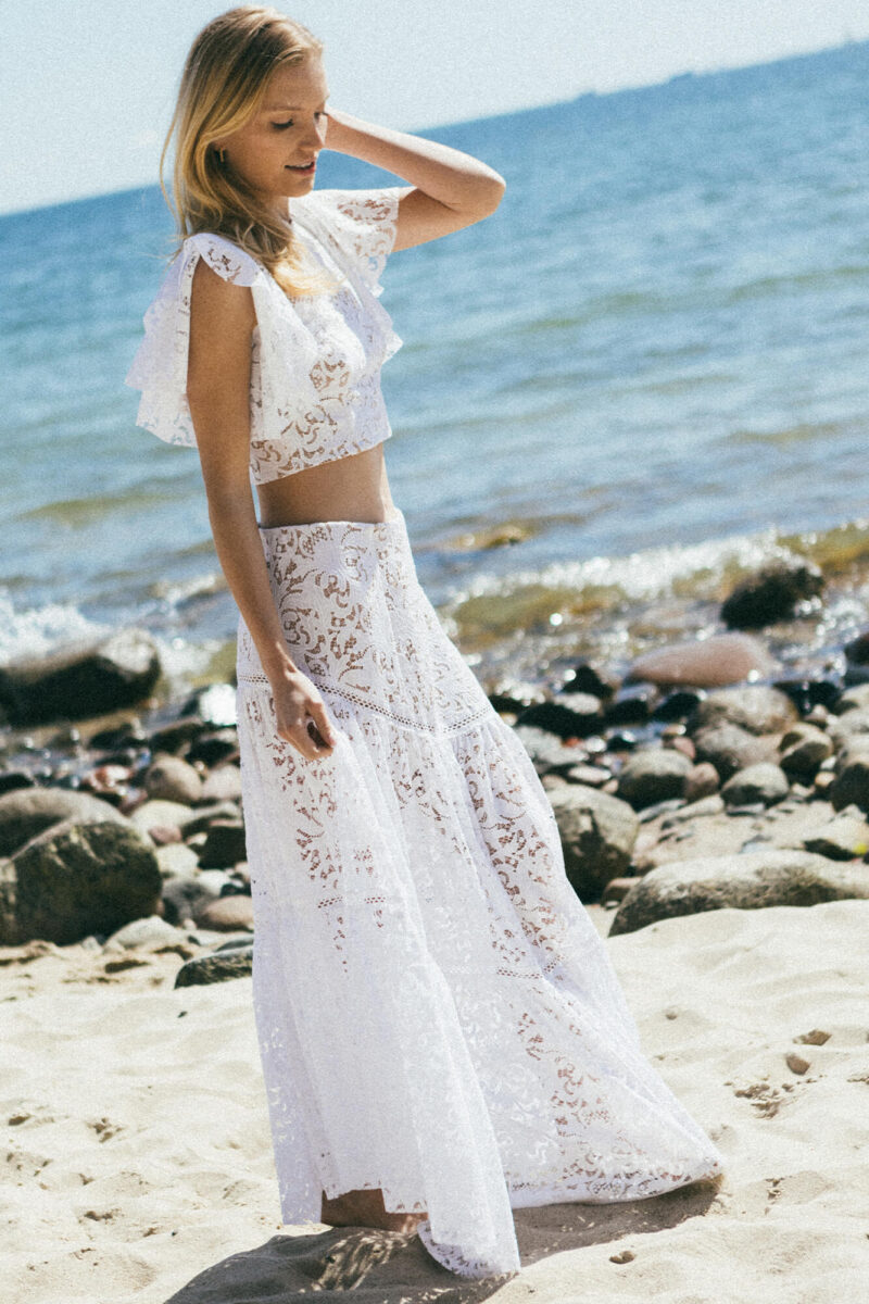Santorini 27 - Dwuczęściowa suknia z koronki